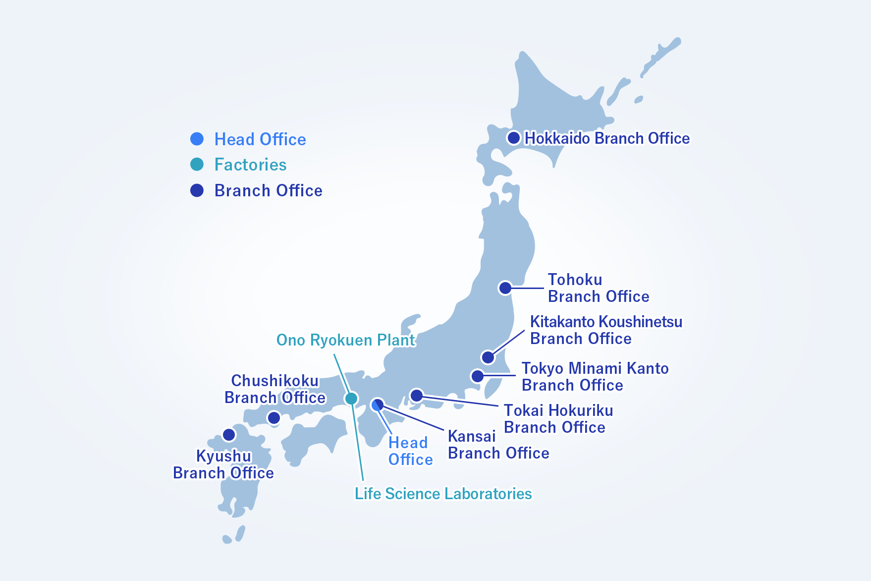 Map of Locations of Facilities