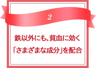 鉄以外にも、貧血に効く「さまざまな成分」を配合